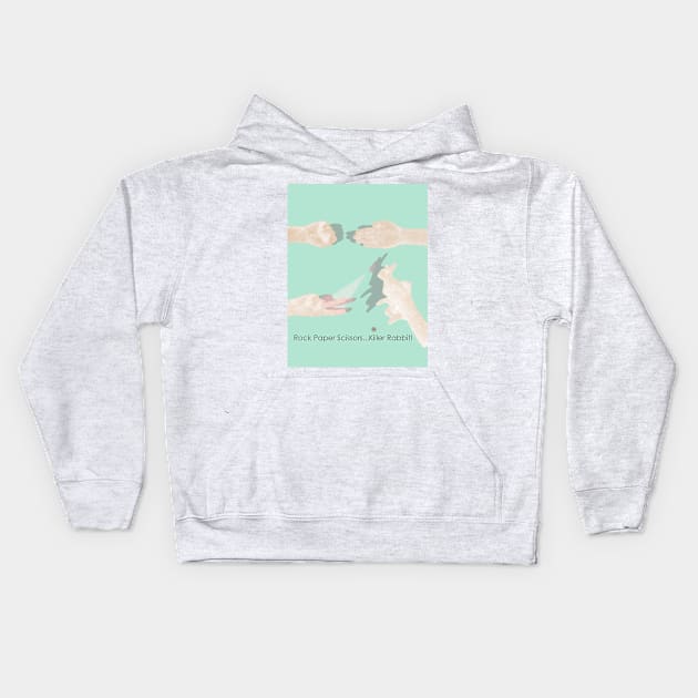 Rock Paper Scissors..Killer Rabbit! Kids Hoodie by MarbleCloud